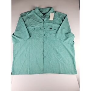 Smiths Workwear Mens Aqua Blue Short Sleeve Button Up Shirt With Pockets Size 4X